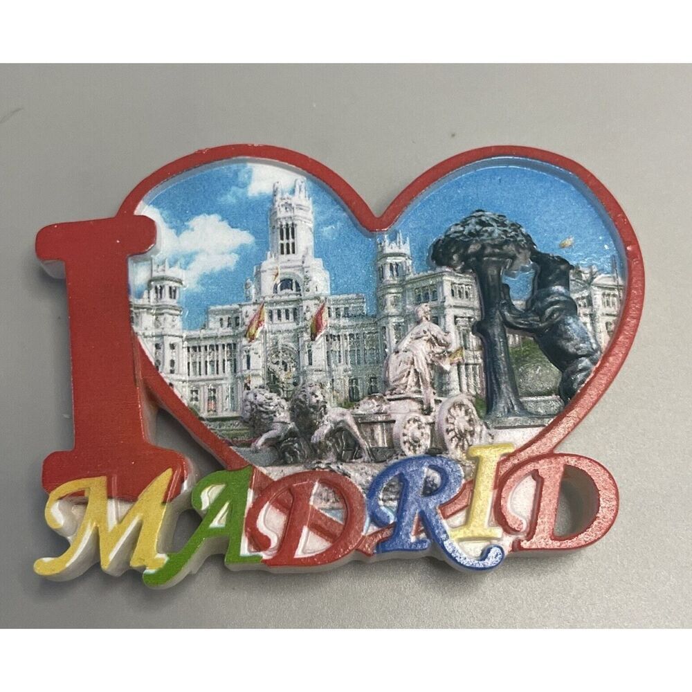 Spain Madrid‎ 3” Colorful Tourist Travel Magnet Red Souvenir 3D Resin Fridge New